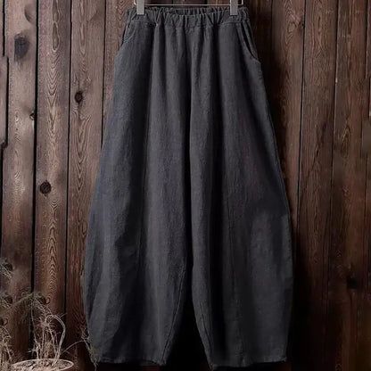 Cotton Linen Style Bloomers Wide Leg Pants